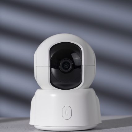 view round modern webcam with shadows background